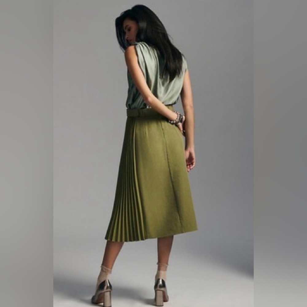 Mare Mare X Anthropologie Pleated Cargo Midi Skirt Sz XS - Picture 3 of 14